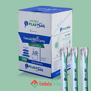 Canudos Sache Bio Plastsul 20cmx5mm Box 500 Unidades