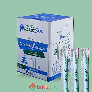 Canudo Sachê (Papel) Biodegradável Flexível 21cmx6mm