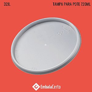 TAMPA PLÁSTICA S/ FURO 32JL P/ POTE DE ISOPOR DE 720ML