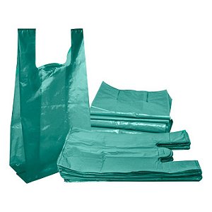 SACOLA PLASTICA REFORÇADA RECICLADA VERDE 30X40 | KG