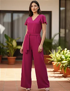 Macacão Feminino Longo Elegante Social Alfaiataria Pantalona