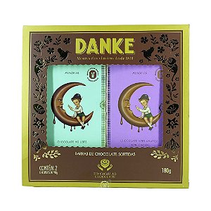 Kit de Barra Chocolate Ao Leite e Meio Amargo Danke 180g