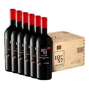 Kit com 06 Vinho Dal 1947 Primitivo di Manduria DOP 750 ml + Caixa de Madeira