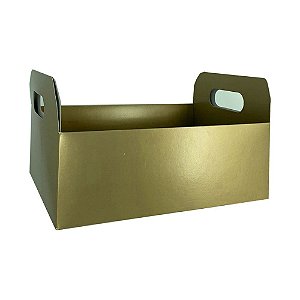 Caixote de Cartao Glam Gold G 25x19x10 - para até 1 garrafa mais 5 itens pequenos