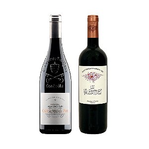 Kit com 02 Vinhos Franceses Tinto 750ml - Top França - Importação Própria