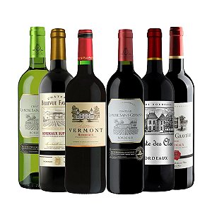 Kit com 06 Vinhos Franceses Bordeaux Collection 750ml