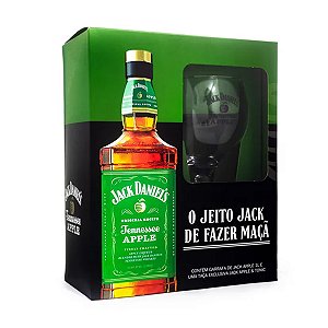 Kit Whisky Jack Daniels Apple 1l com Taça