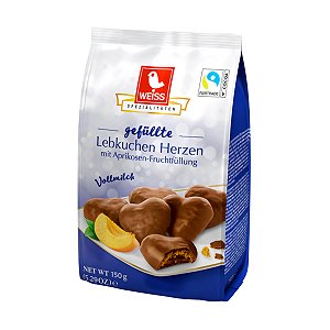 Coracoes de Lebkuchen com Damasco Weiss 150g