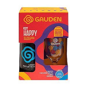 Kit Happy Cerveja Gauden Bier Naturtrub 600ml + Copo + Brinde Surpresa