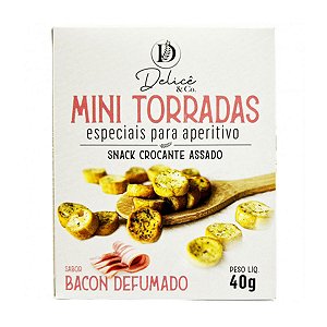 Mini Torradas Sabor Bacon Defumado Delice 40g