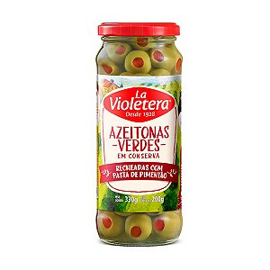 Azeitonas La Violetera Recheada com Pasta de Pimentão 200g