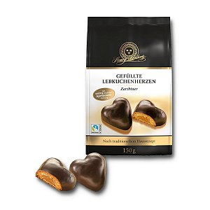 Coracoes de Lebkuchen Dark com Damasco Henry Lambertz 150g
