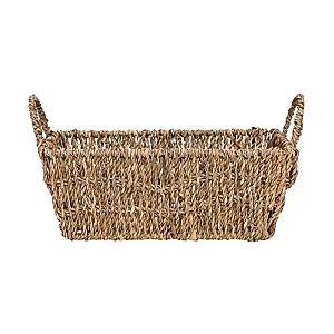 Cesto Retangular Natural com Alça 26cm