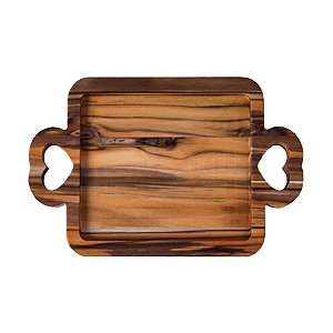 Bandeja com Alça de Coração Almadera 35x22x1,8cm