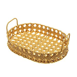 Cesta Oval com Alça Palhinha Tuut G  34x26x5