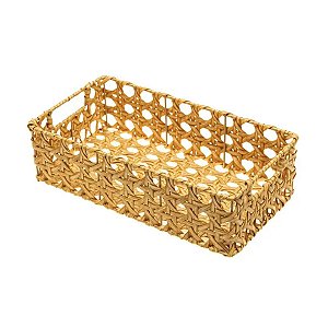Cesta Retangular com Alça Palinha Tuut 24x17x5cm