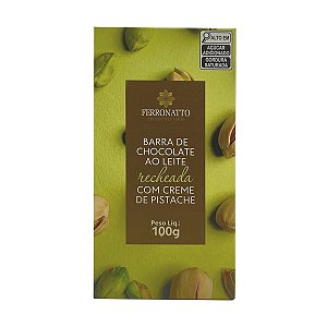 Chocolate ao Leite Recheada com Creme de Pistache Ferronatto 100g
