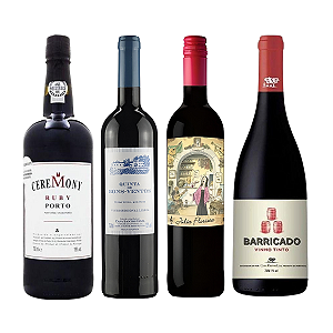Kit 4 Vinho Português Bons Ventos Ruby Barricado Florista