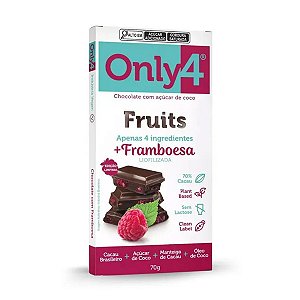 Chocolate Only4 70% com Framboesa 70g