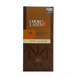Chocolate ao Leite 38% Cacau Zero Açucar Chokolaten 80g