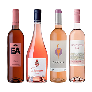 Kit 4 Vinhos Rosé Portugueses EA Cartuxa Ciconia Bons Ventos