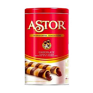 Biscoito Wafer Com Chocolate Astor Lata 330g