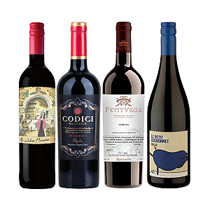 Kit 4 Vinhos Tintos Mediterrâneos Seleção Especial