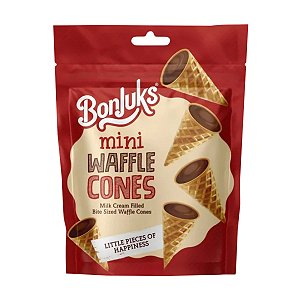 Mini Waffle Cones com Chocolate ao Leite Bonjuks 50g