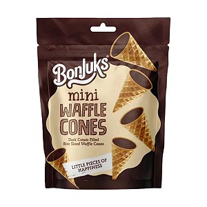 Mini Waffle Cones com Chocolate Amargo Bonjuks 50g