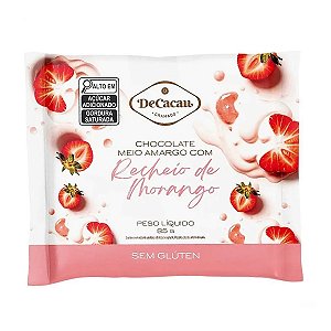 Chocolate Meio Amargo Trufado com Morango DeCacau 85g