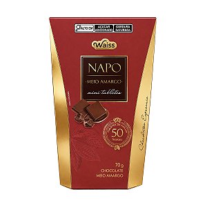 Mini Tabletes de Chocolate Napo Meio Amargo Waiss 70g