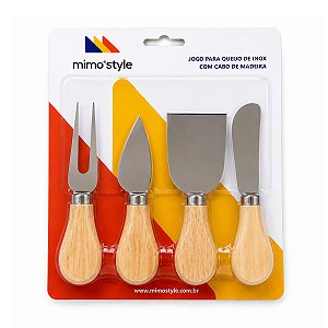 Jogo para Queijo de Inox com Cabo de Madeira Mimo Style