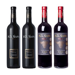 Kit 2 Pata Negra Oro + 2 Pata Negra Toro Roble Tempranillo 750ml