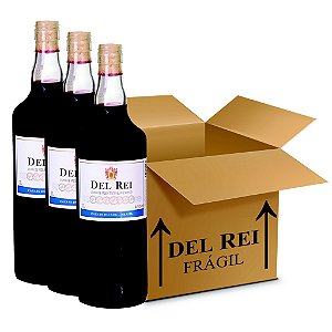 Vinho Colonial Del Rei Tinto Suave Bordo 1l - Box Com 36 Unidades