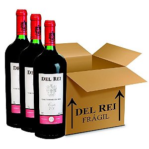 Vinho Del Rei Tinto Seco 7-8 Cabernet e Bordo 1l  - Box Com 12 Unidades