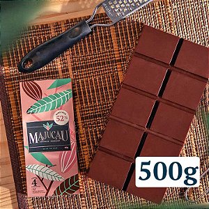 Barra 500g Chocolate 52% Cacau Ao Leite