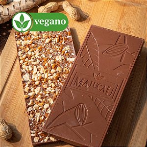 Chocolate Vegano 50% cacau com Amendoim Caramelizado – Pé de Moleque | 70g