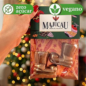 Botinha de Papai Noel Vegana Zero açúcar – Chocolate 50% Cacau ao Leite de Aveia | 40g