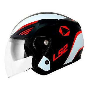 Capacete Ls2 OF586 Bishop Rising BLK/WHT/RED