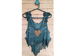 CROPPED RENDADO LARANJA