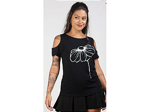 BLUSA PRETA OMBROS DE FORA