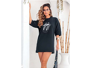 T Shirt Oversized Preta Pedraria