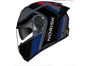 Capacete Norisk Force 2 Articulado Kore - Preto/Cinza/Azul