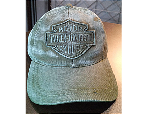 Bone Estonado Verde Logo Harley Davidson