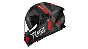 Capacete Race Tech Volt Abstrak - Preto/Vermelho Fosco