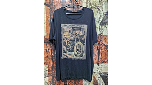 Camiseta Plus Size Motorcycle Preta