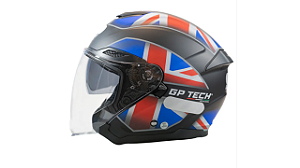 CAPACETE GP TECH OF669 UK AZUL/VERMELHO FOSCO