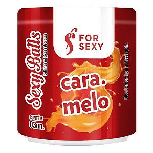 Sexy Balls - Bolinha Mágica Caramelo Excitante e Lubrificante Beijável c/ 3 un
