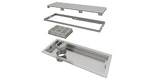 Domini Pro - Ralo Linear Unique PVC 25 cm Acabamento Inox