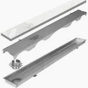Ralo Oculto Linear Inox Mozaik 100 cm - Saída Lateral